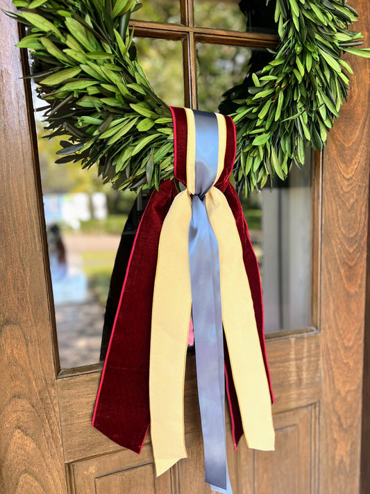 Deep Red and Blue Three Ribbon Set