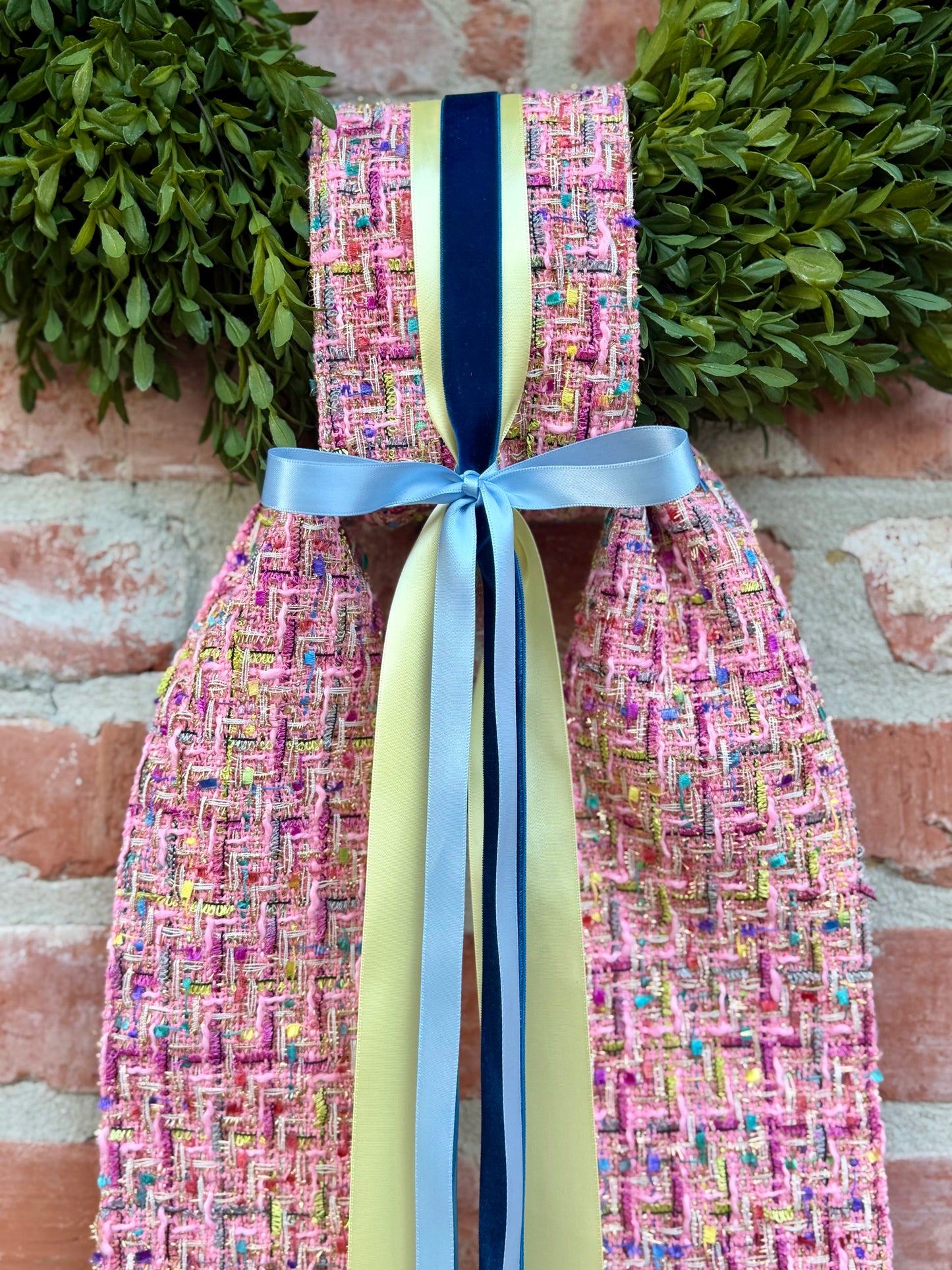 Pink Tweed Sash with Ribbons