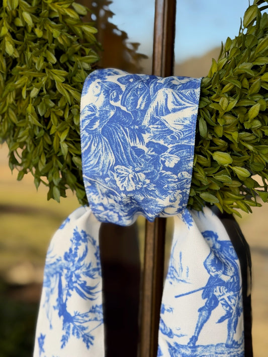 Blue Toile Sash