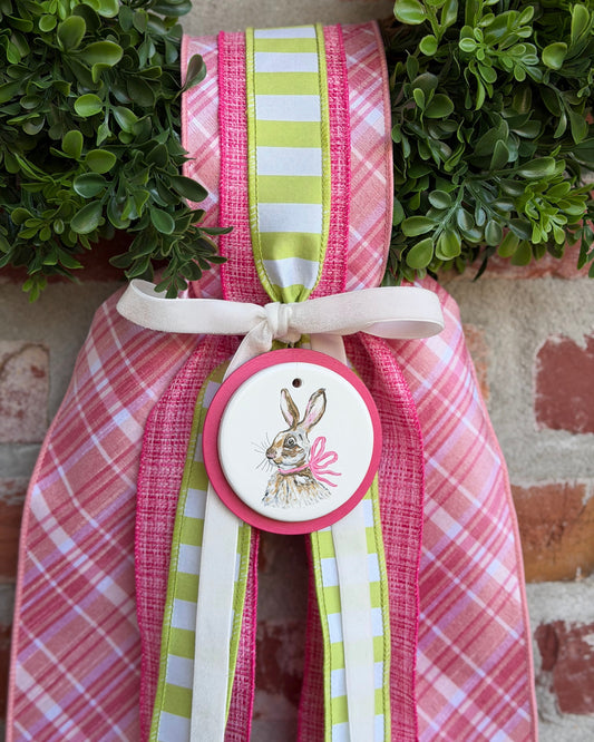 Pink Plaid Set with Sarah Ketchings Exclusive Hand Painted Ornament