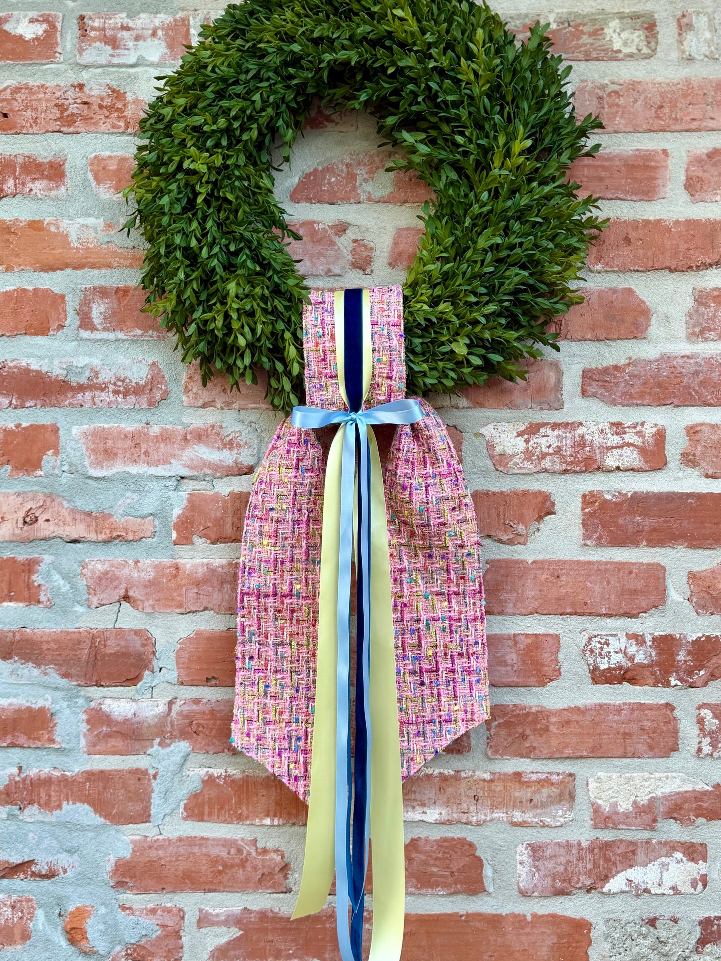 Pink Tweed Sash with Ribbons