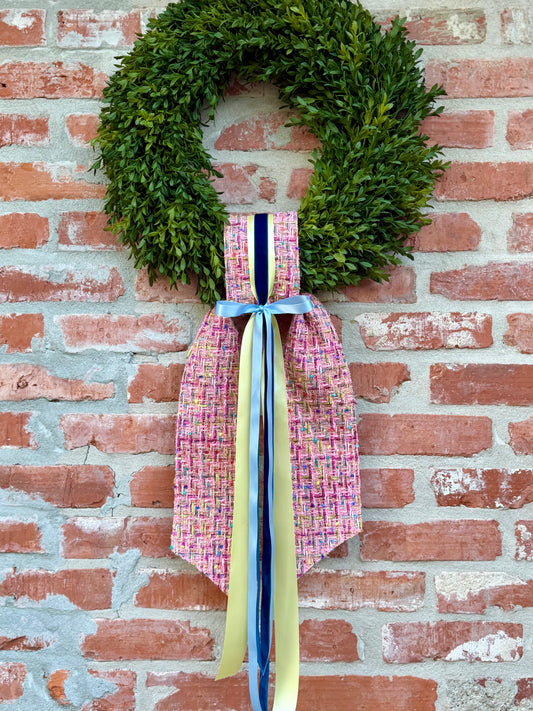 Pink Tweed Sash with Ribbons
