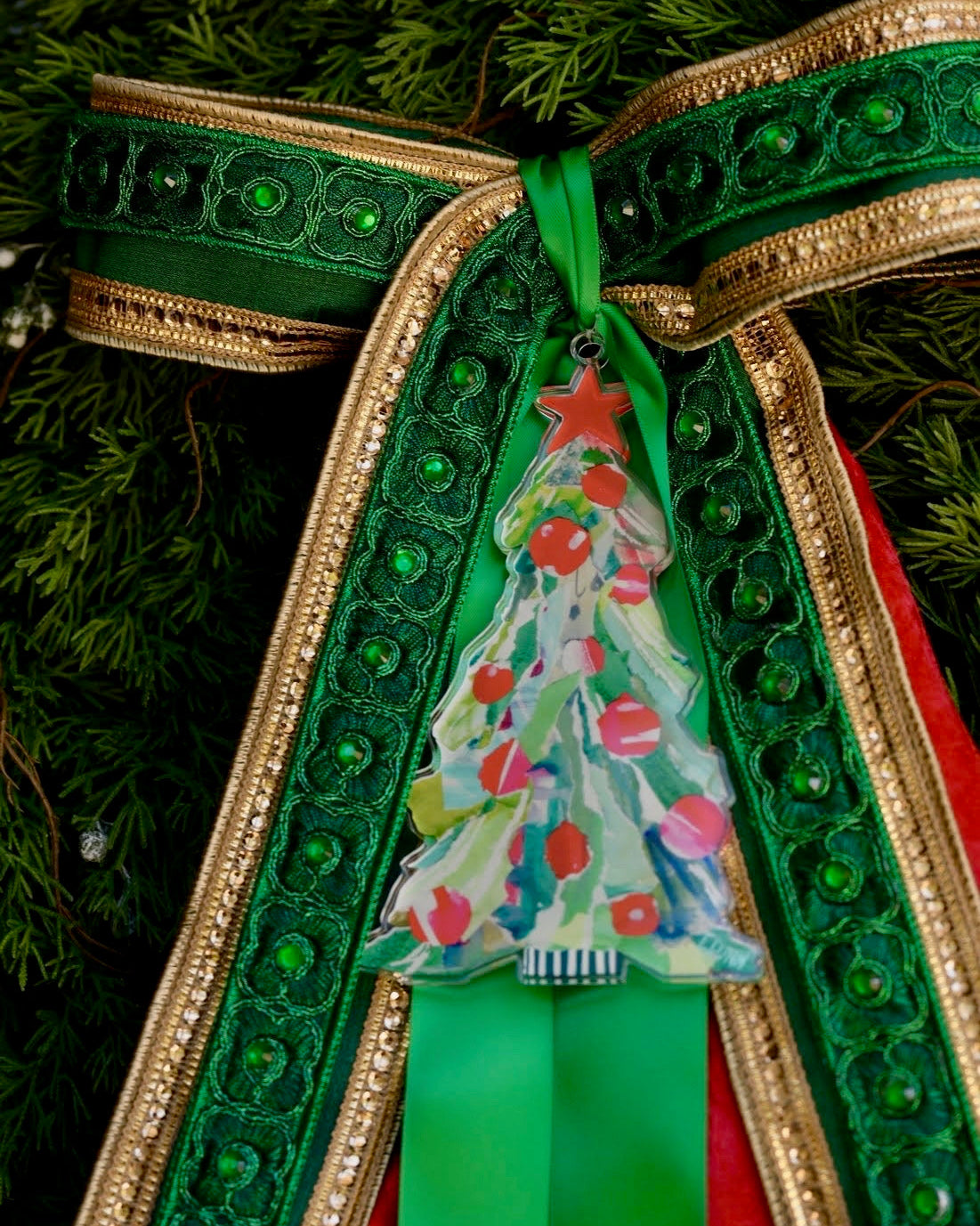 Trimmed in Emerald Ribbon Set